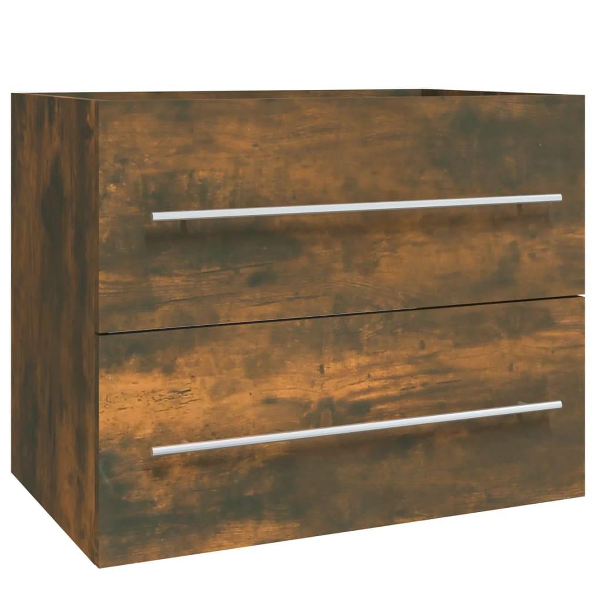 Voir la diapositive 2 : VIDAXL Armoire de lavabo Chene fume 60x38,5x48 cm Bois d'ingenierie