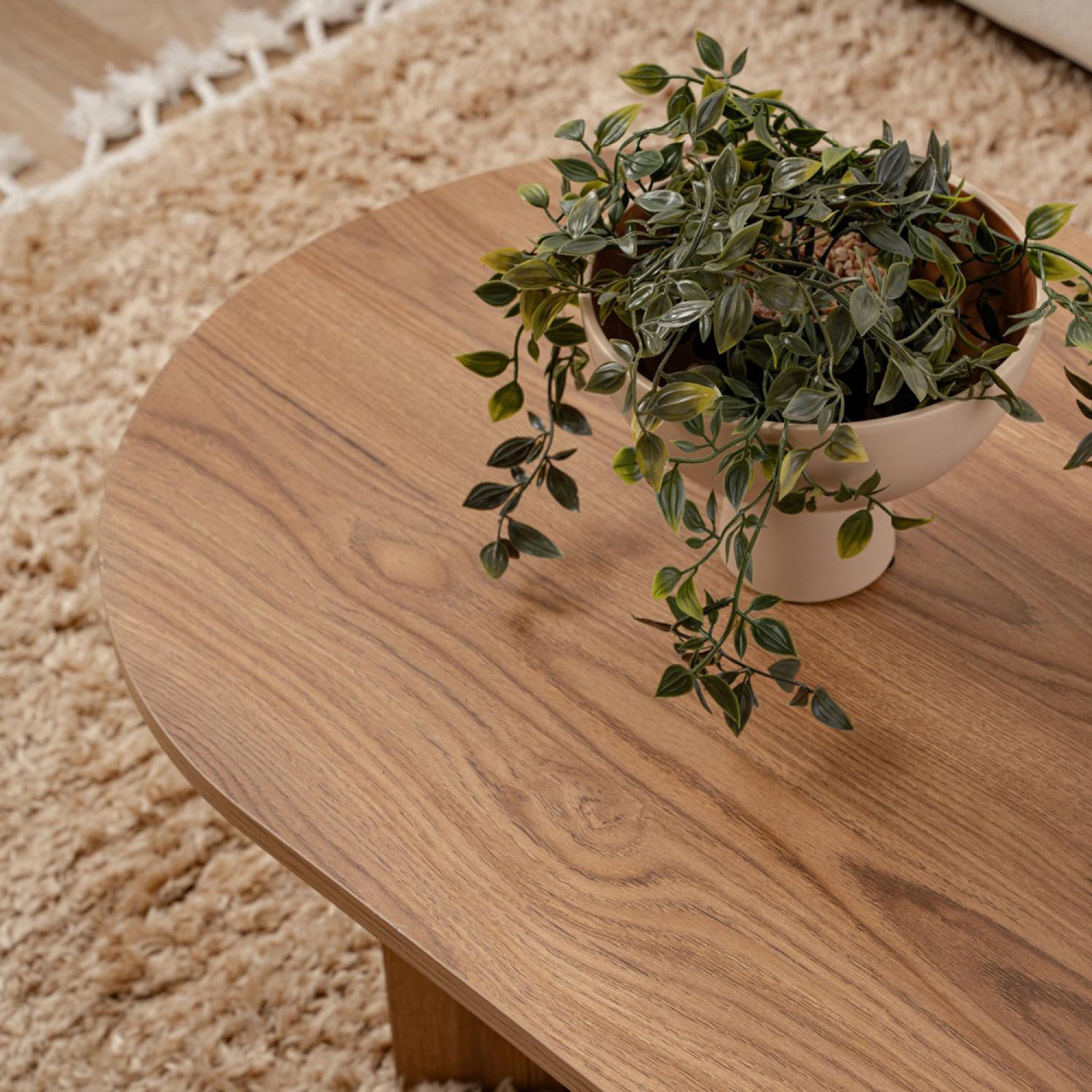 Voir la diapositive 5 : CONCEPT USINE Table basse design ovale bois 120cm raav