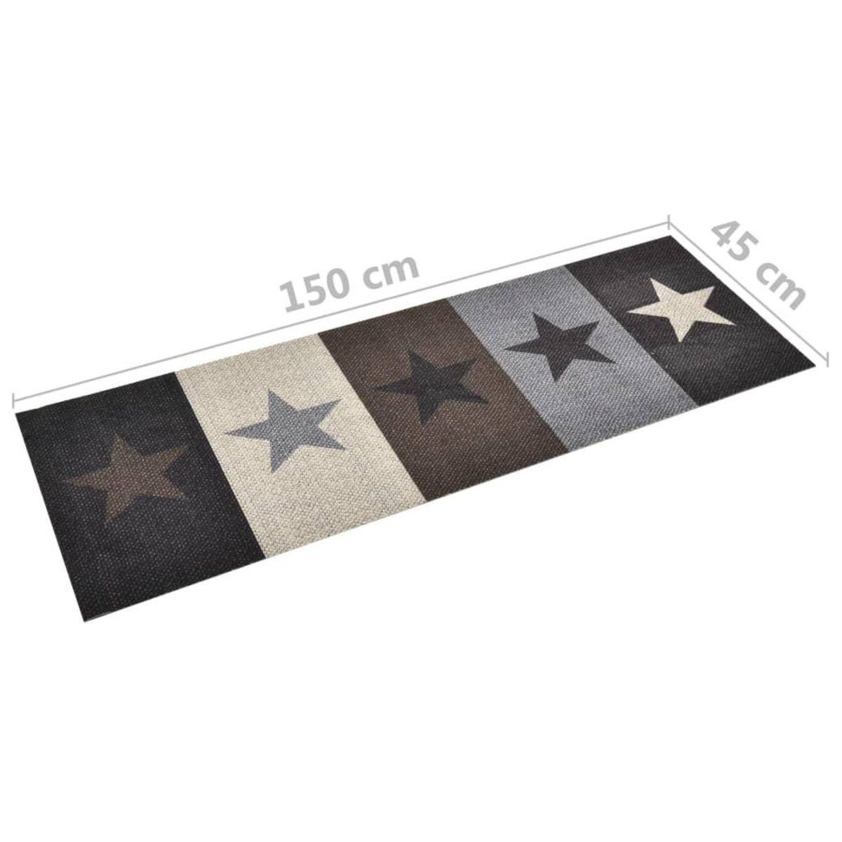 VIDAXL Tapis de sol de cuisine lavable Etoile 45x150 cm