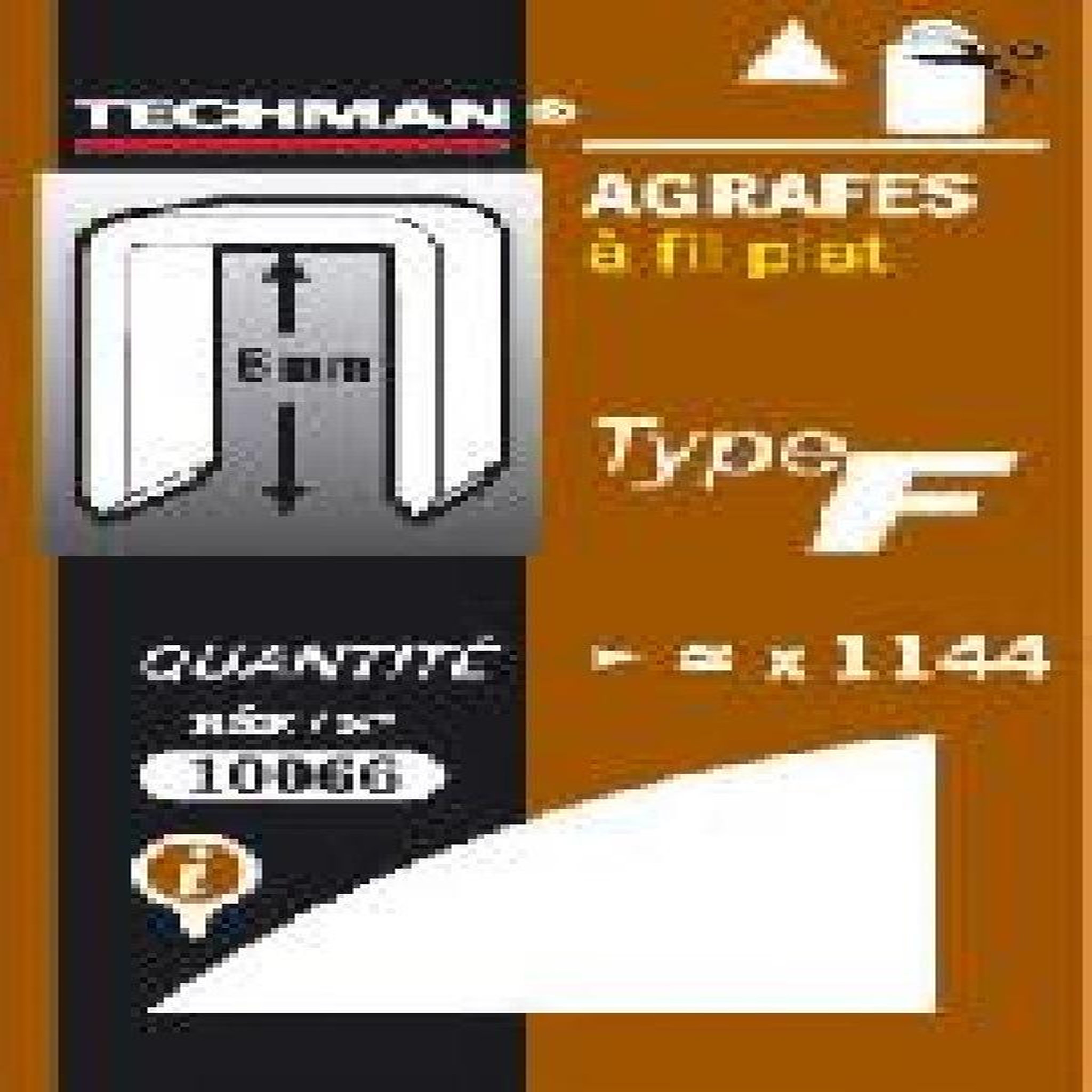 TECHMAN Agrafes 12 mm - type F