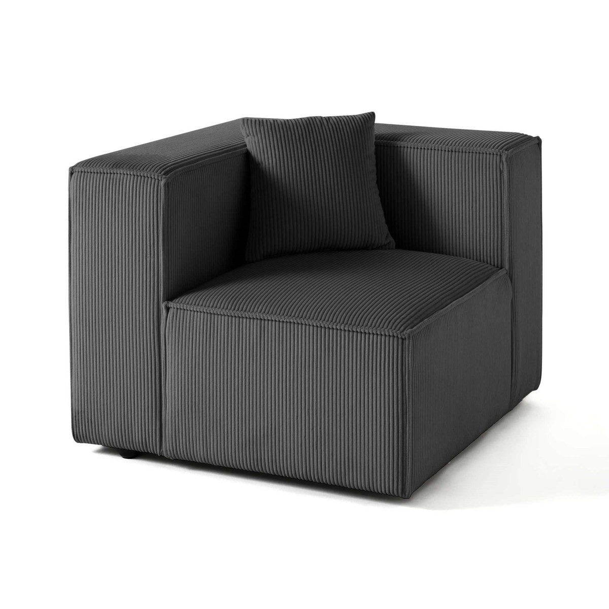 LISA DESIGN Arty - module d'assise gauche - en velours côtelé