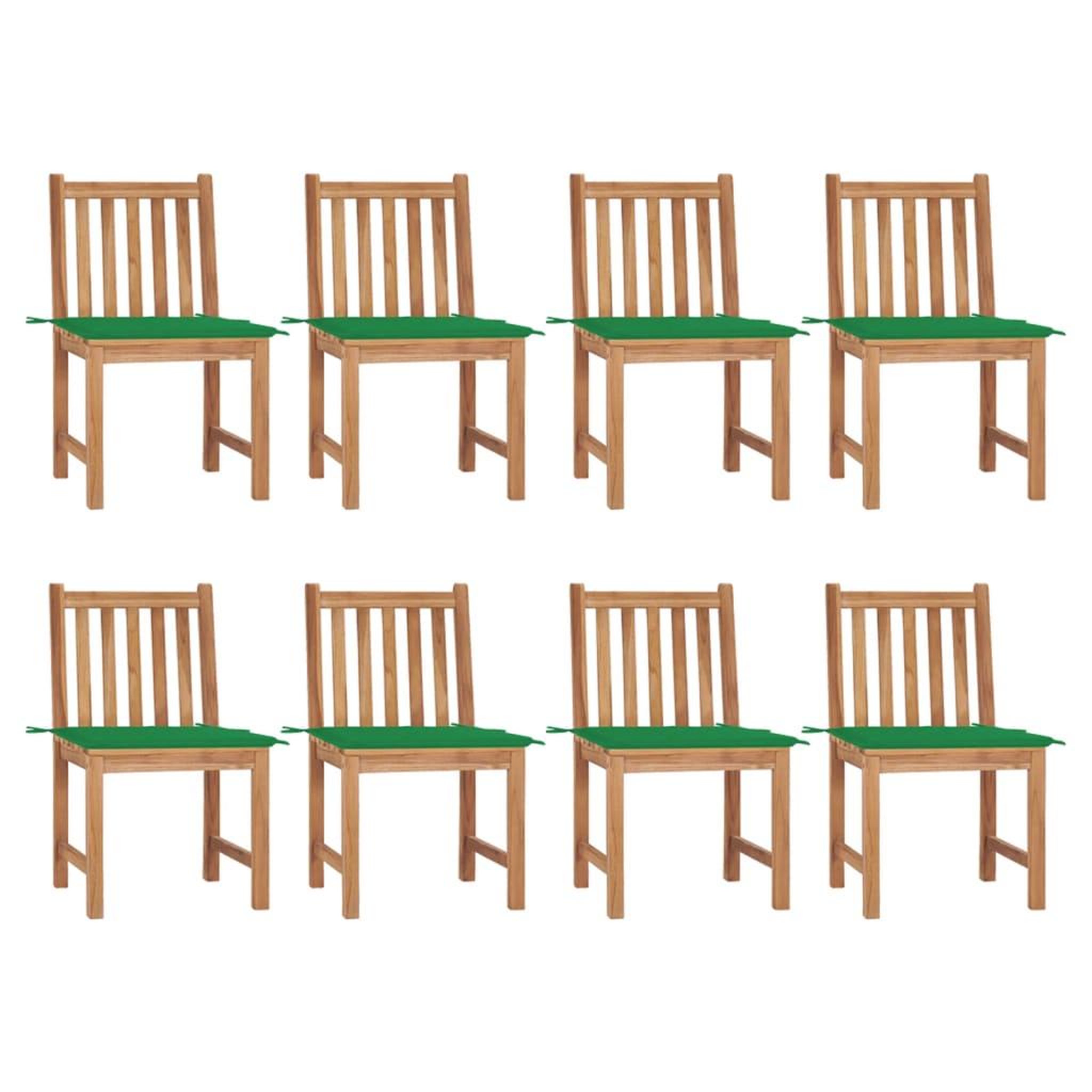 Voir la diapositive 1 : VIDAXL Chaises de jardin lot de 8 avec coussins Bois de teck massif