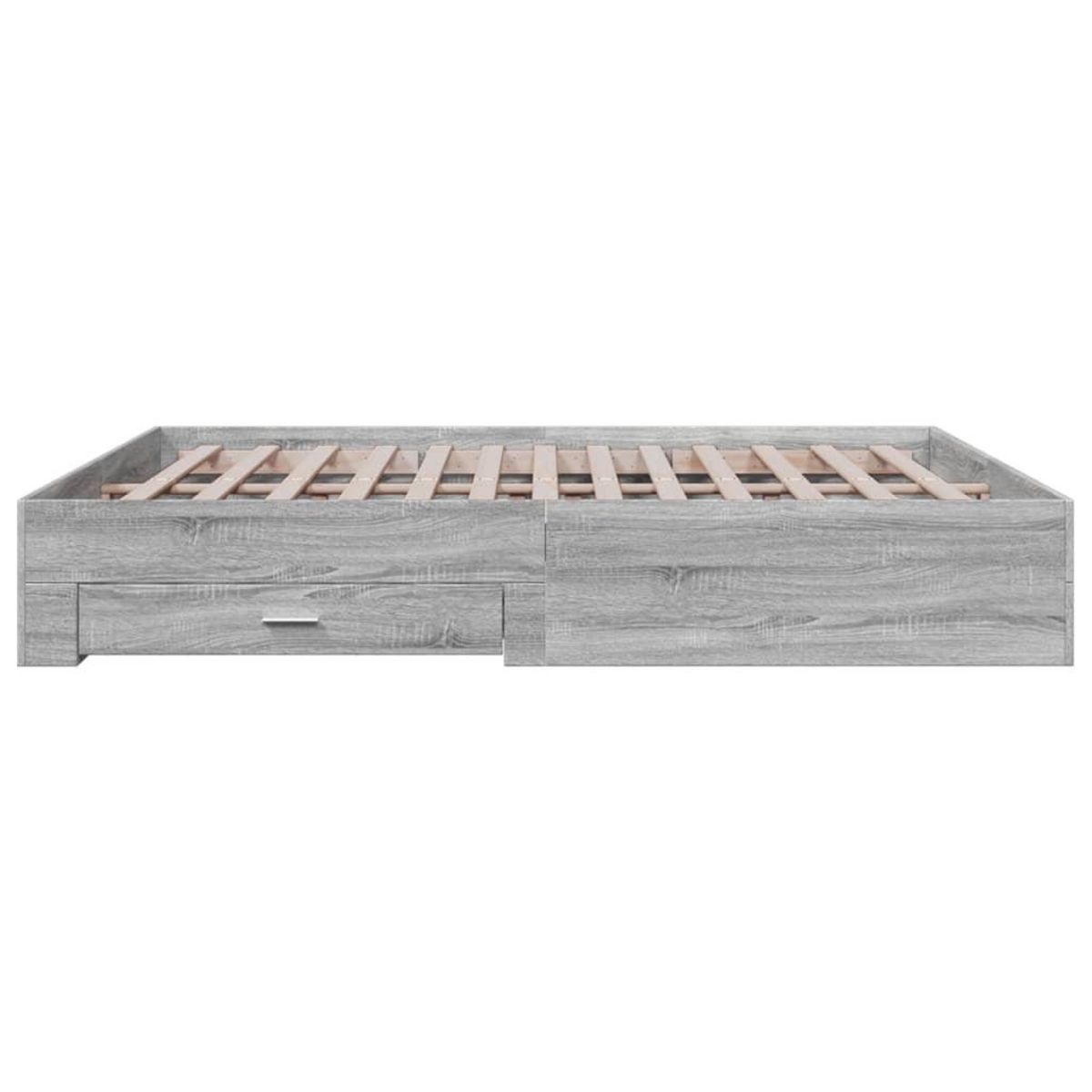 VIDAXL Cadre de lit avec tiroirs sans matelas sonoma gris 200x200 cm