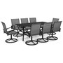 Voir la diapositive 2 : VIDAXL Ensemble a manger de jardin 9 pcs textilene et acier