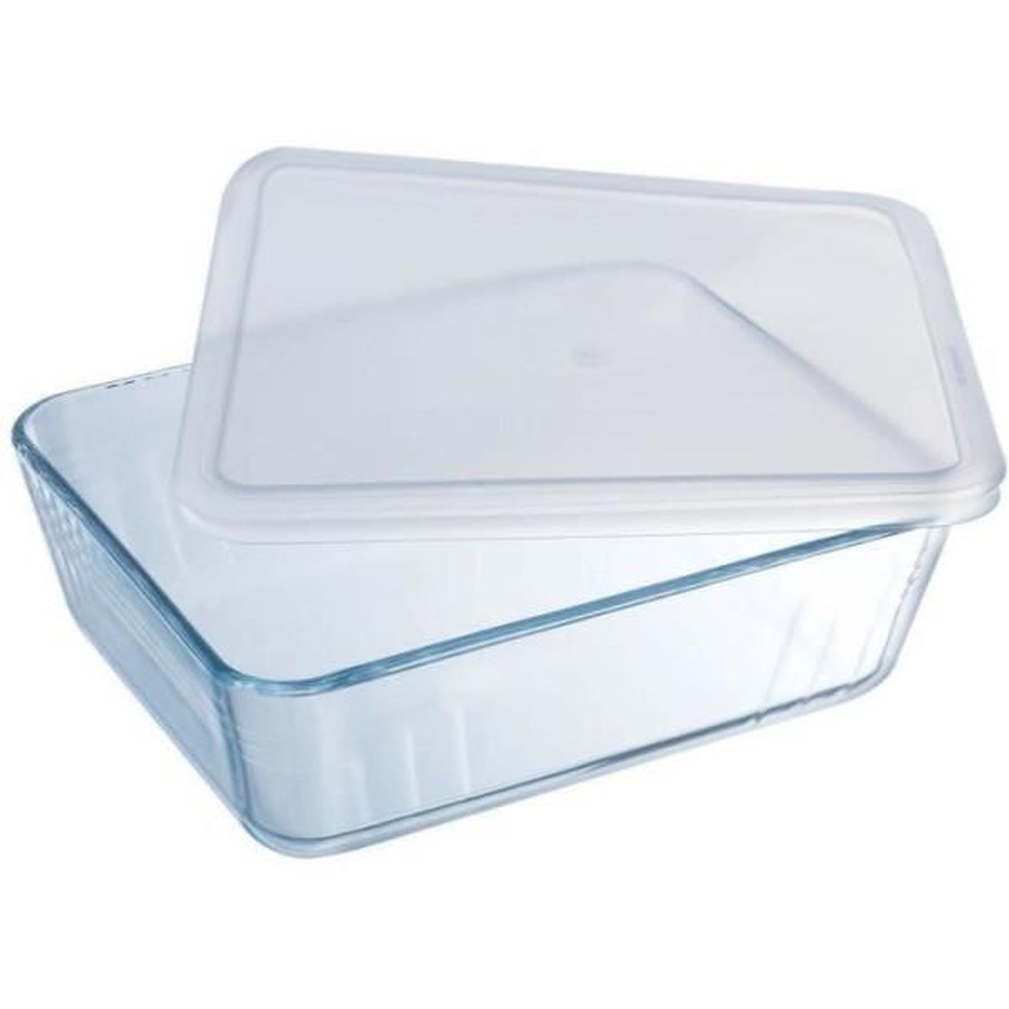 Voir la diapositive 3 : PYREX Plat rectangulaire 4l verre + couvercle plastique - 244P000/5043