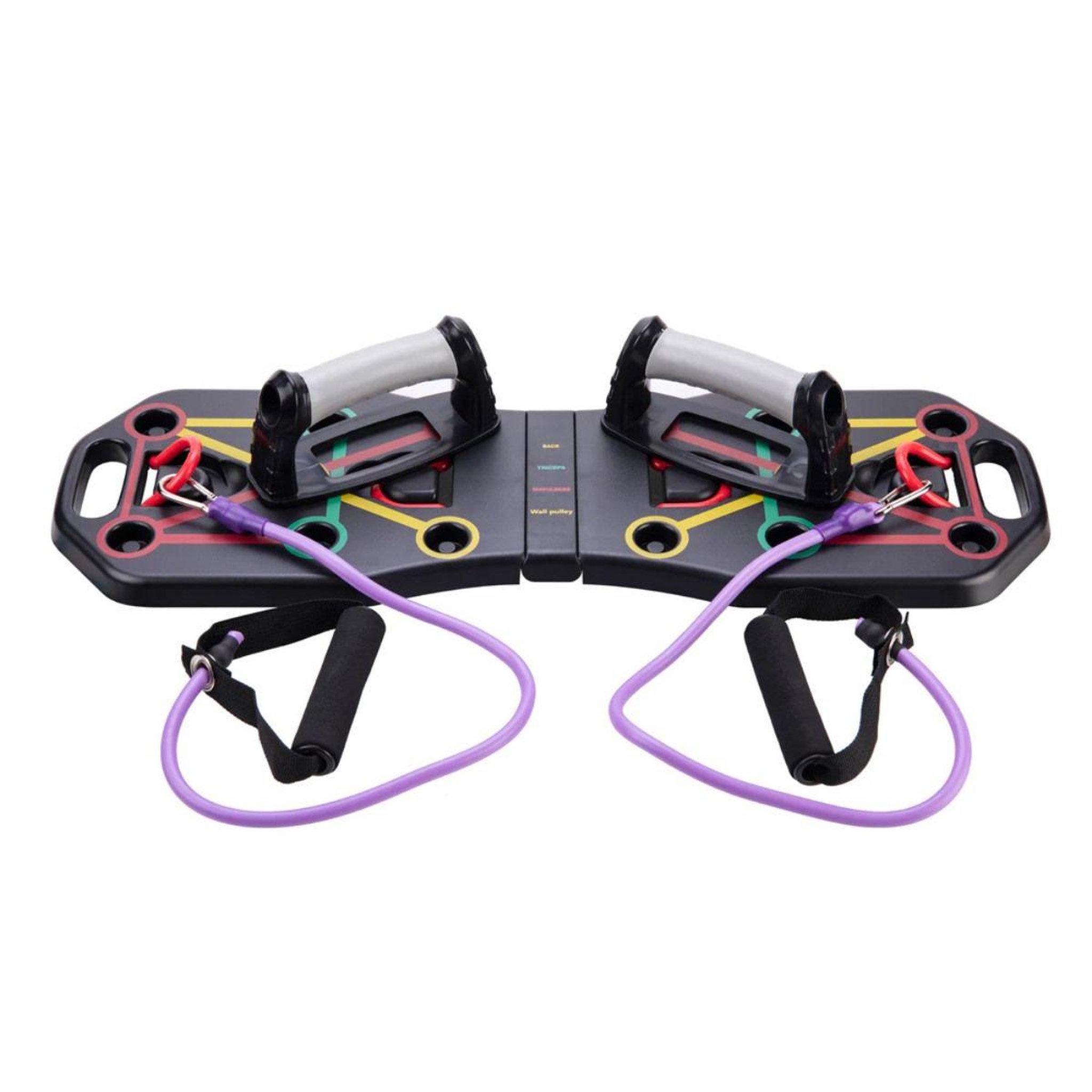 Voir la diapositive 2 : DE FAUGERES Planche de Musculation Push Up  9 en 1  64cm Noir