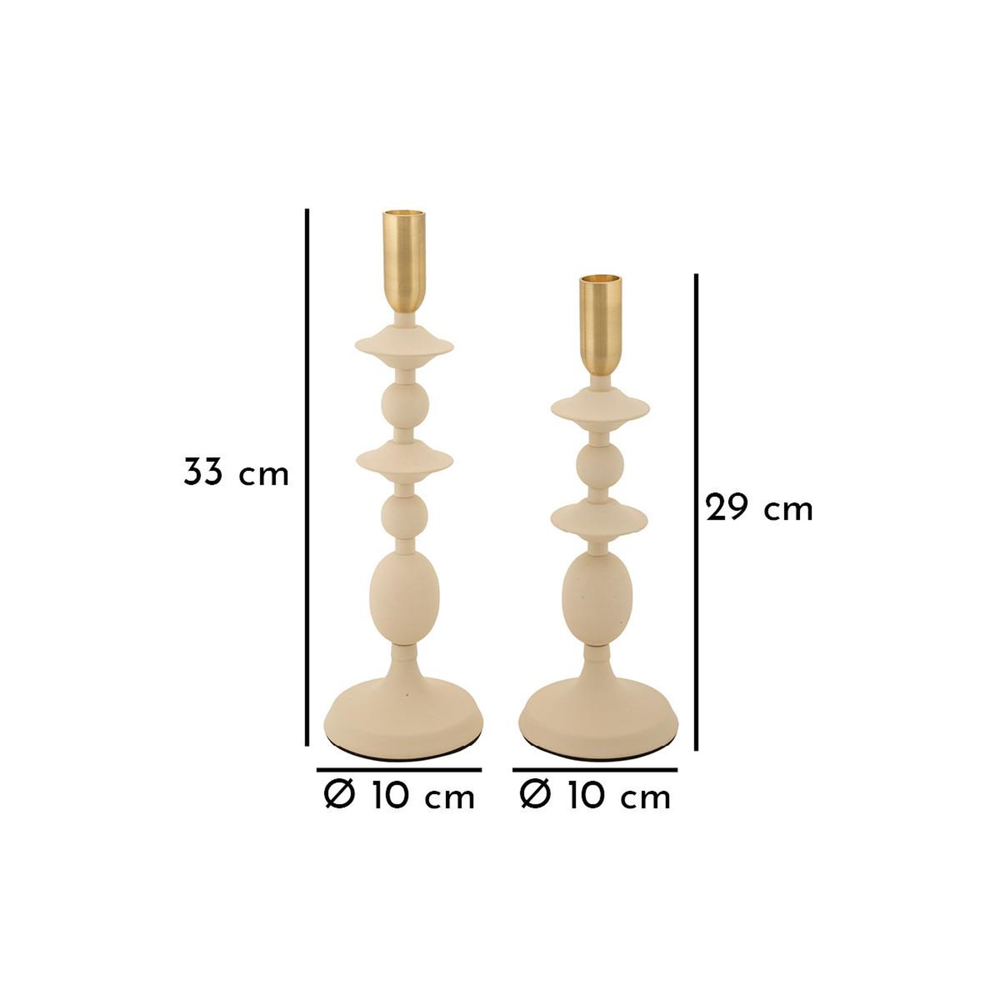Voir la diapositive 5 : Paris Prix Lot de 2 chandeliers  gemini  33cm crème & or