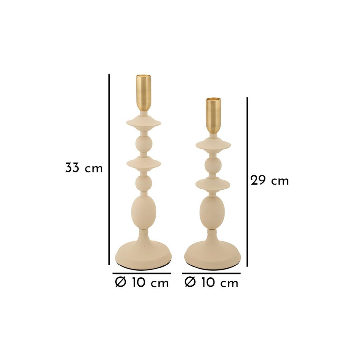 Paris Prix Lot de 2 Chandeliers  Gemini  33cm Crème & Or