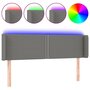 Voir la diapositive 2 : VIDAXL Tete de lit a LED Gris fonce 147x16x78/88 cm Tissu