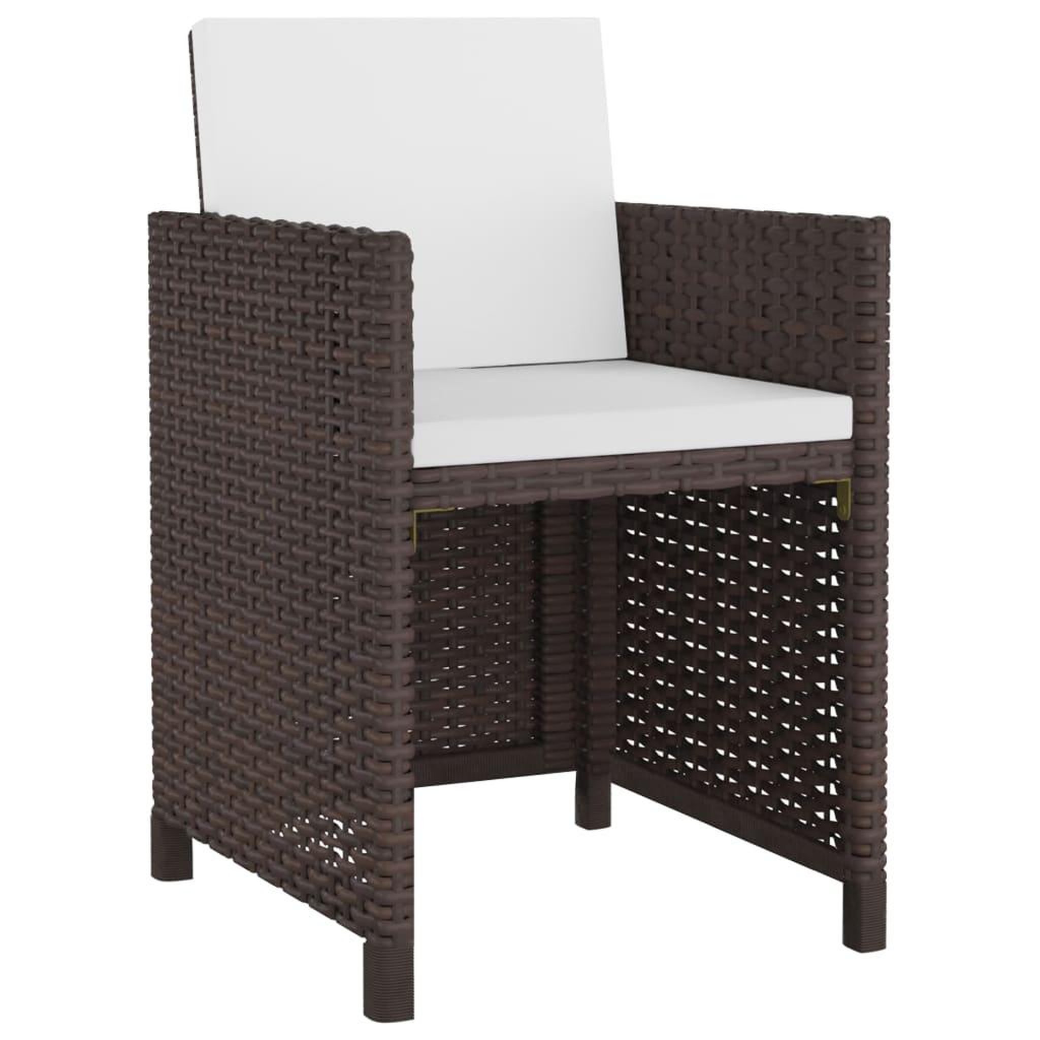 Voir la diapositive 3 : VIDAXL Ensemble a manger d'exterieur 5pcs avec coussins Resine tressee