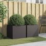 Voir la diapositive 3 : VIDAXL Jardinieres 2 pcs noir 49x47x46 cm acier