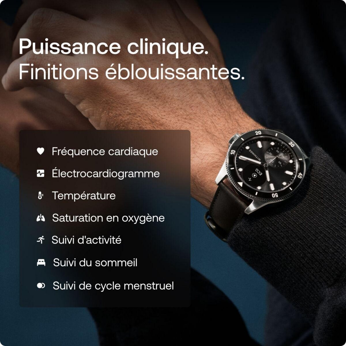 WITHINGS Montre santé Scanwatch Nova 42mm Noire