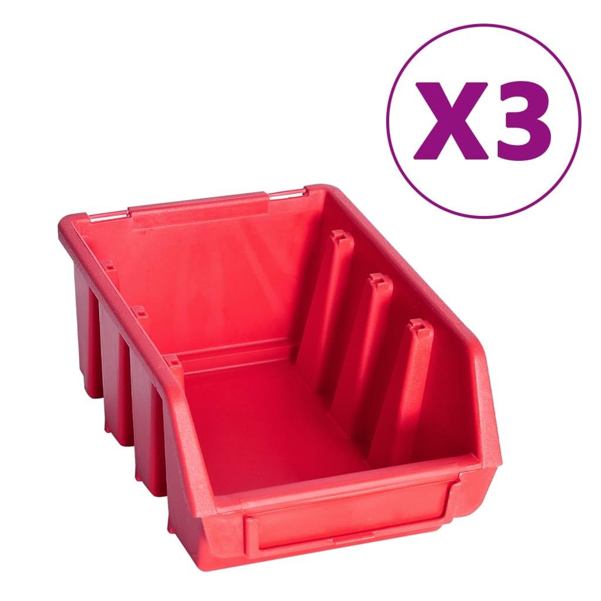 Voir la diapositive 3 : VIDAXL Kit de bacs de stockage et panneaux muraux 34 pcs rouge et noir
