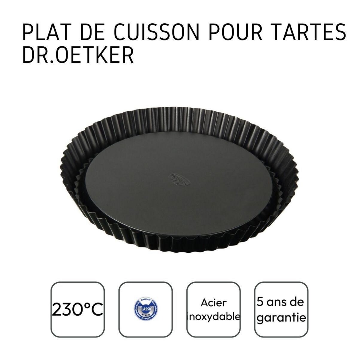 DR.OETKER Duo Moule à tarte renversée 28 cm et Moule à manqué à charnière 26 cm Dr.Oetker Tradition