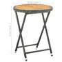 Voir la diapositive 6 : VIDAXL Table a the Gris 60 cm Resine tressee et bois d'acacia solide