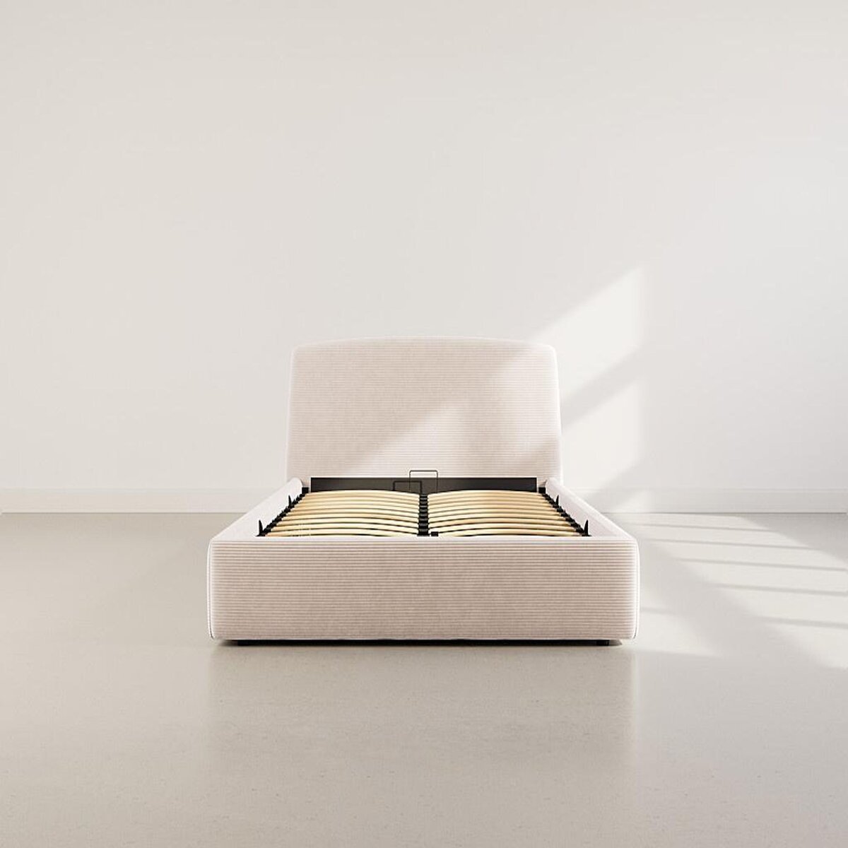 BEST MOBILIER Juliette - lit coffre - 160x200 cm - en velours côtelé