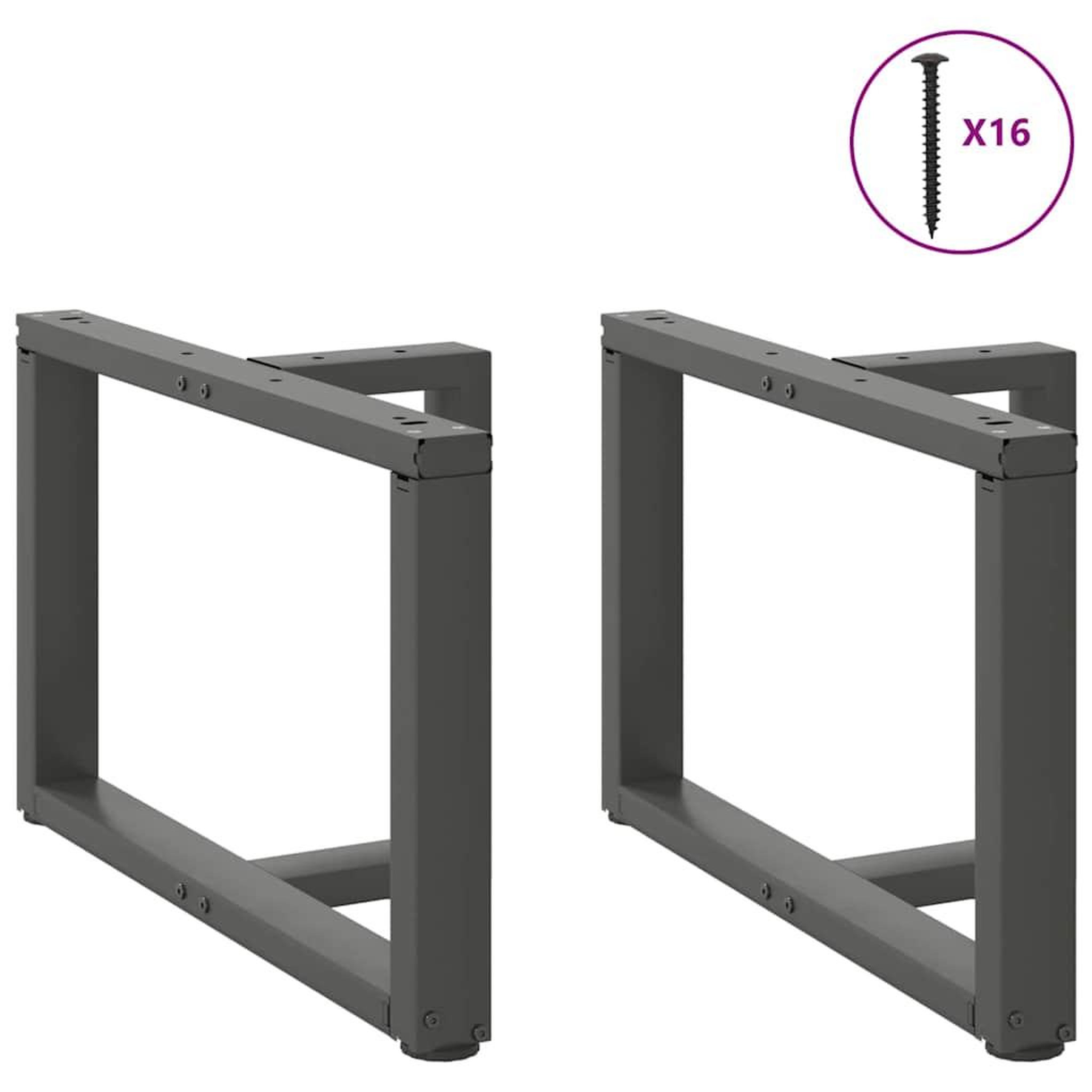 Voir la diapositive 3 : VIDAXL Pieds de table basse forme de T 2pcs anthracite 70x25x(42-43)cm