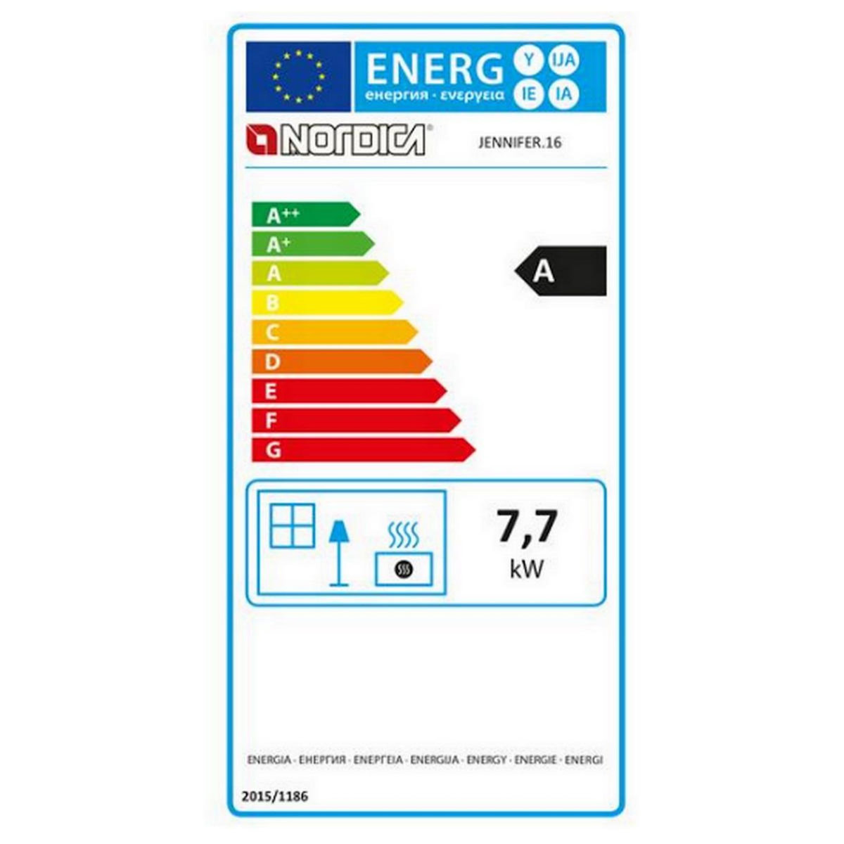 NORDICA EXTRAFLAME Poêle à bois fonte 7.7kw - JENNIFER.16