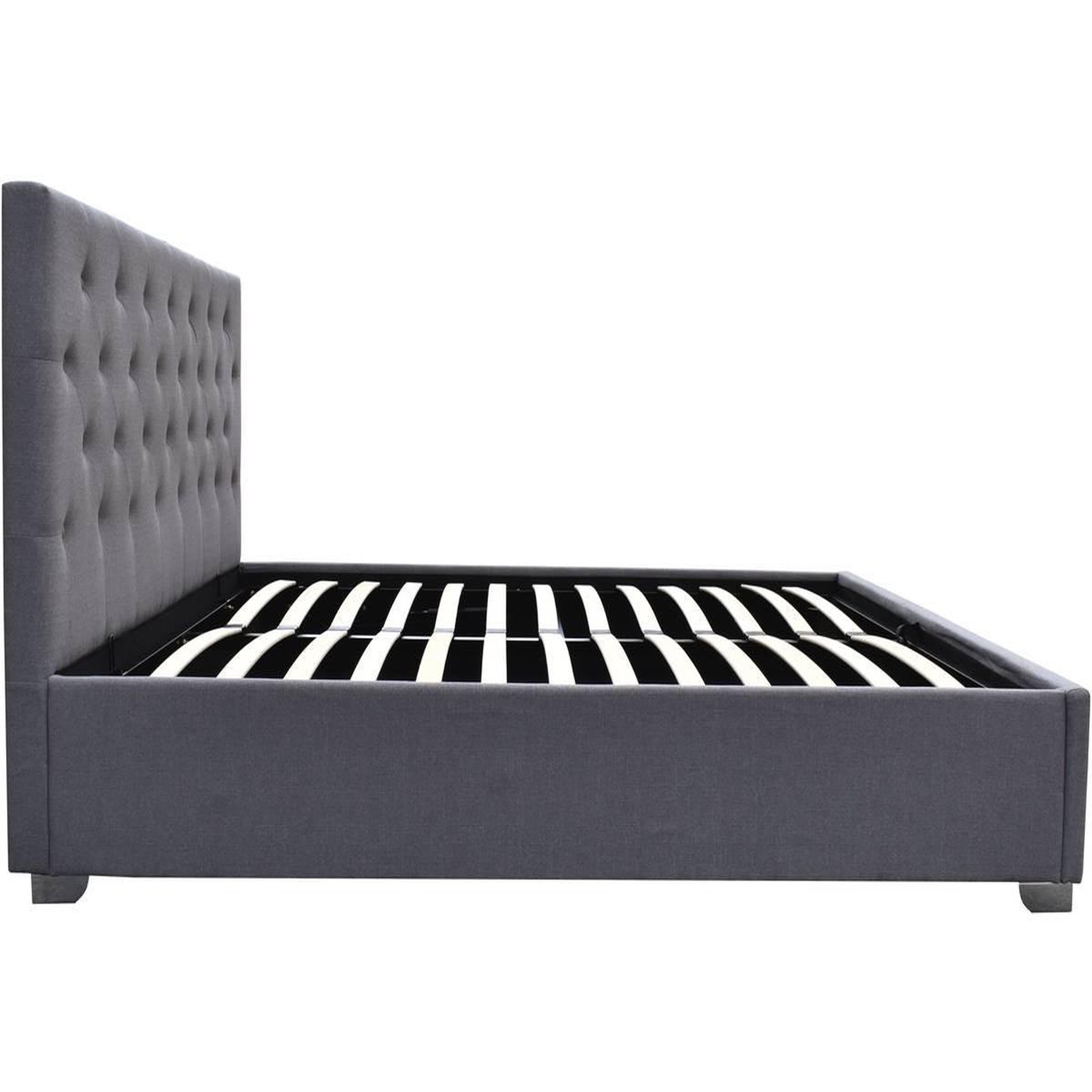 Voir la diapositive 3 : Habitat et Jardin Lit double avec coffre  tino  - 160 × 200 cm - gris