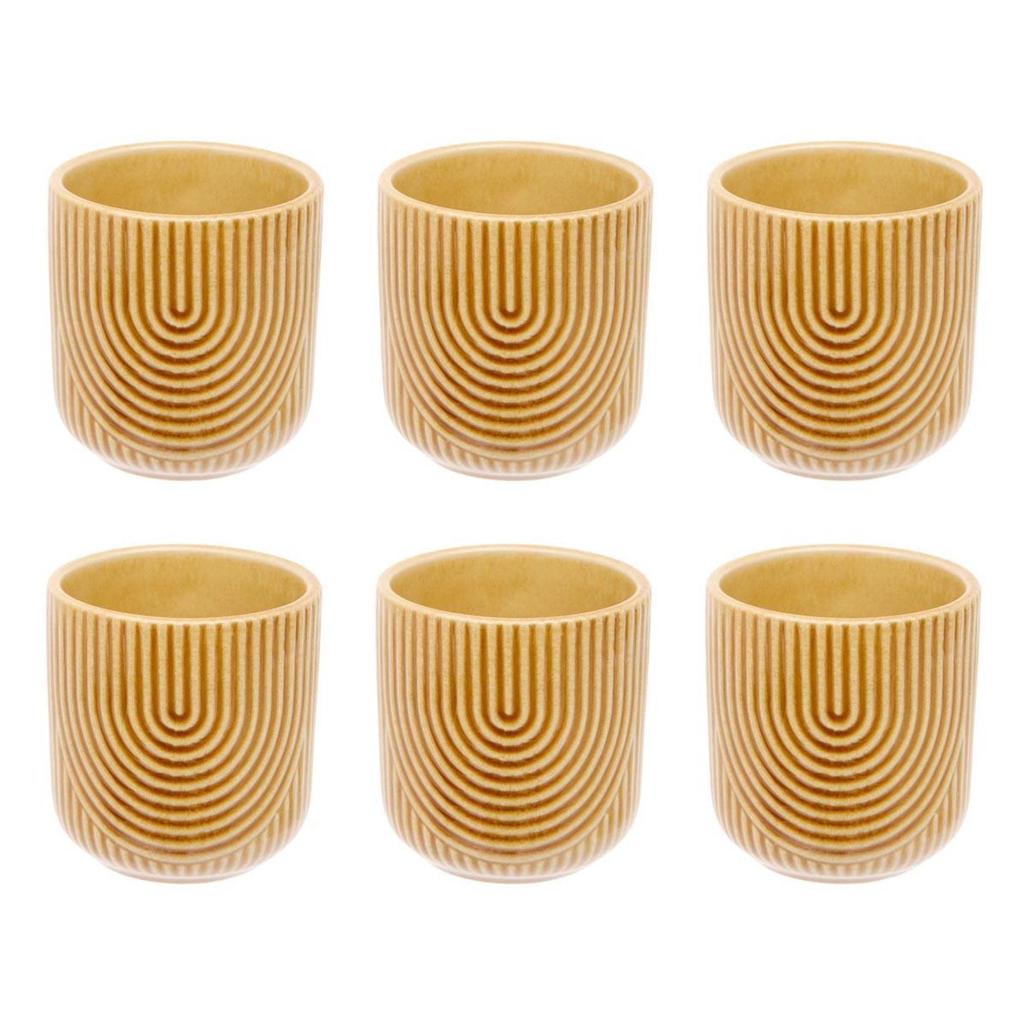 SECRET DE GOURMET Lot de 6 tasses à espresso  lya  10cl ocre