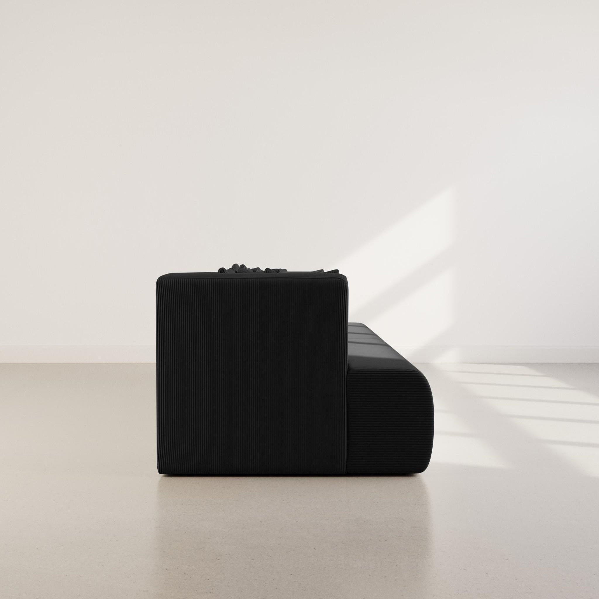 Voir la diapositive 6 : LISA DESIGN Onyx - canapé droit 4 places avec double méridienne - assise profonde - en velours côtelé