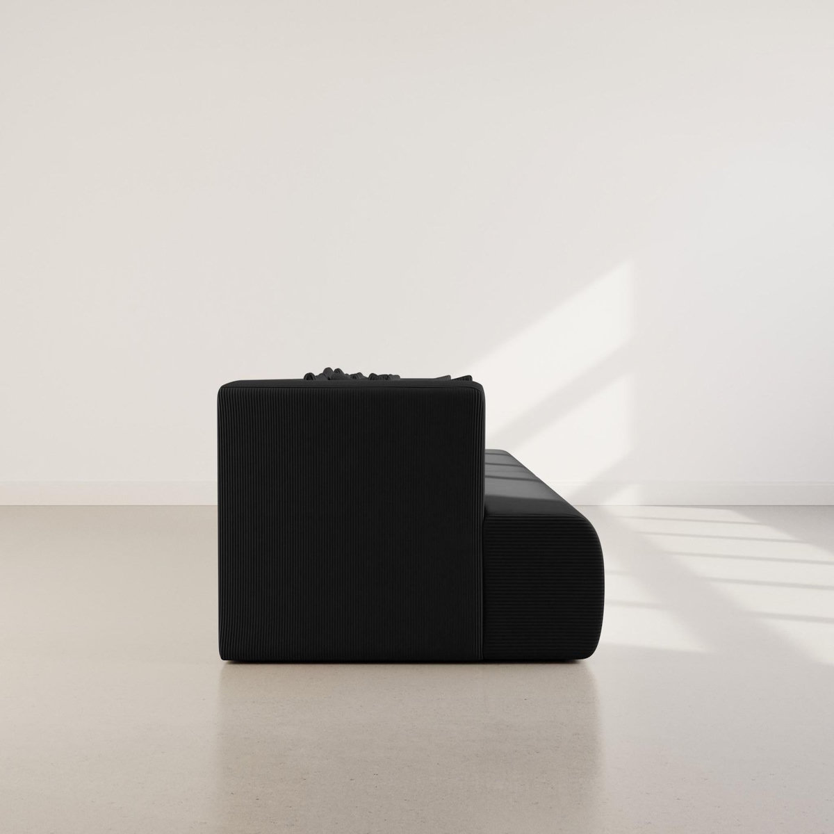 LISA DESIGN Onyx - canapé droit 4 places avec double méridienne - assise profonde - en velours côtelé