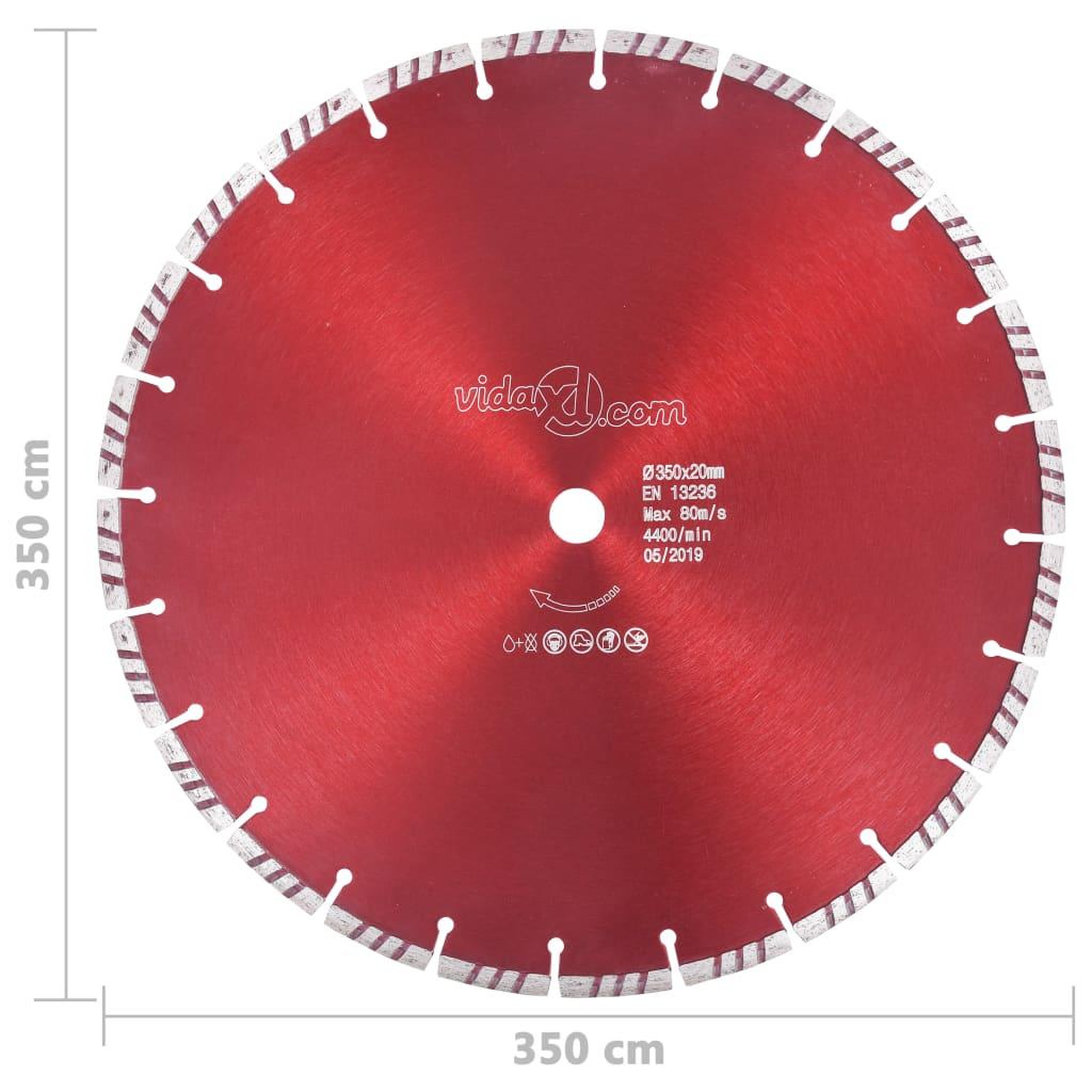 Voir la diapositive 4 : VIDAXL Disque de coupe diamante avec turbo Acier 350 mm