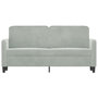 Voir la diapositive 3 : VIDAXL Canape a 2 places Gris clair 140 cm Velours