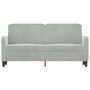 Voir la diapositive 3 : VIDAXL Canape a 2 places Gris clair 140 cm Velours