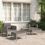 Voir la diapositive 1 : VIDAXL Salon de jardin 5 pcs avec coussins Gris Resine tressee