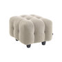 Voir la diapositive 1 : SWEEEK Pouf. module pour canapé. repose-pieds pour canapé 2 places en bouclette texturée beige L 69 x P 59 x H 48cm - Leon
