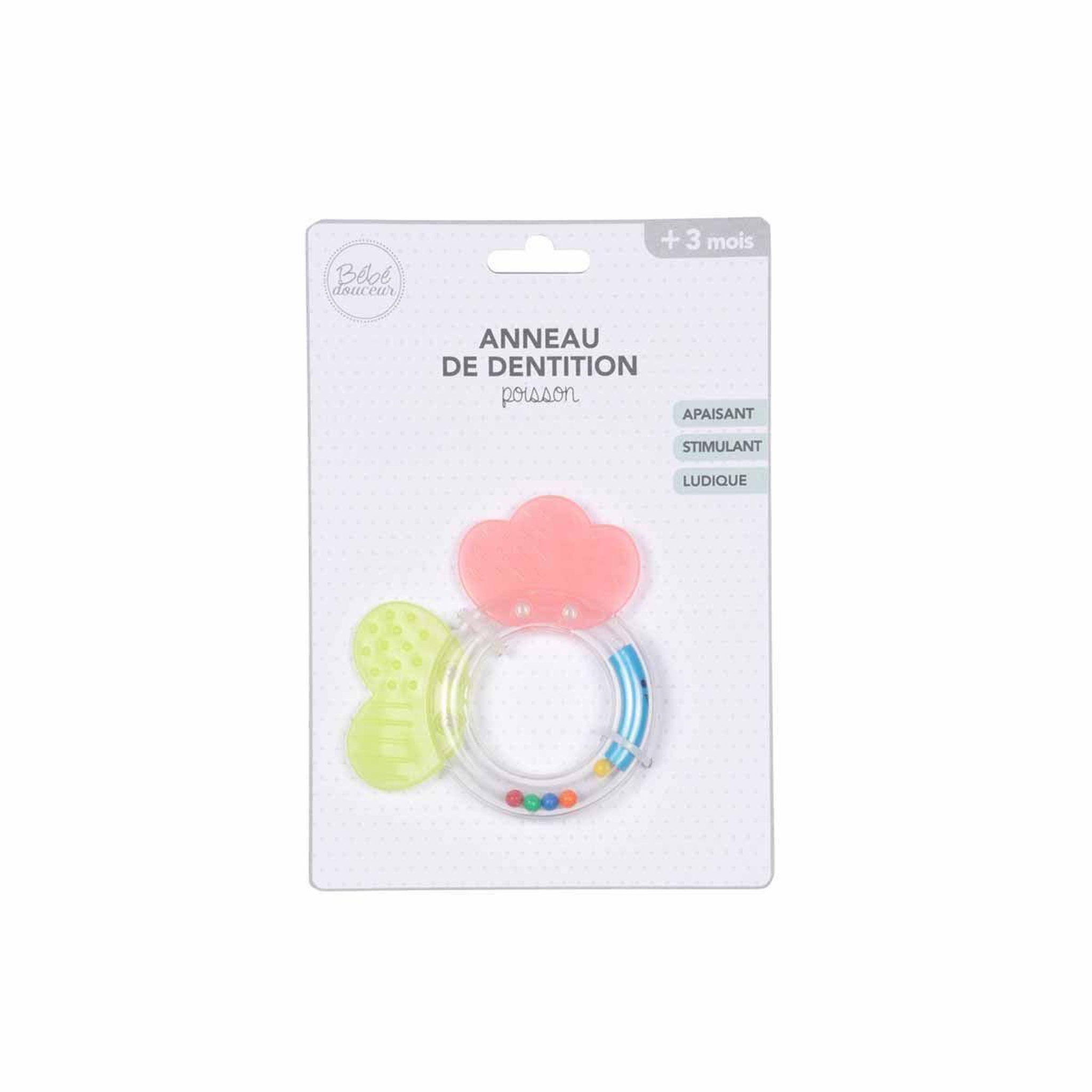 Voir la diapositive 2 : HOMEA Anneau de dentition hochet  poisson  7cm multicolore