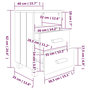 Voir la diapositive 6 : VIDAXL Table de chevet HAMAR Gris clair 40x35x62 cm Bois de pin massif