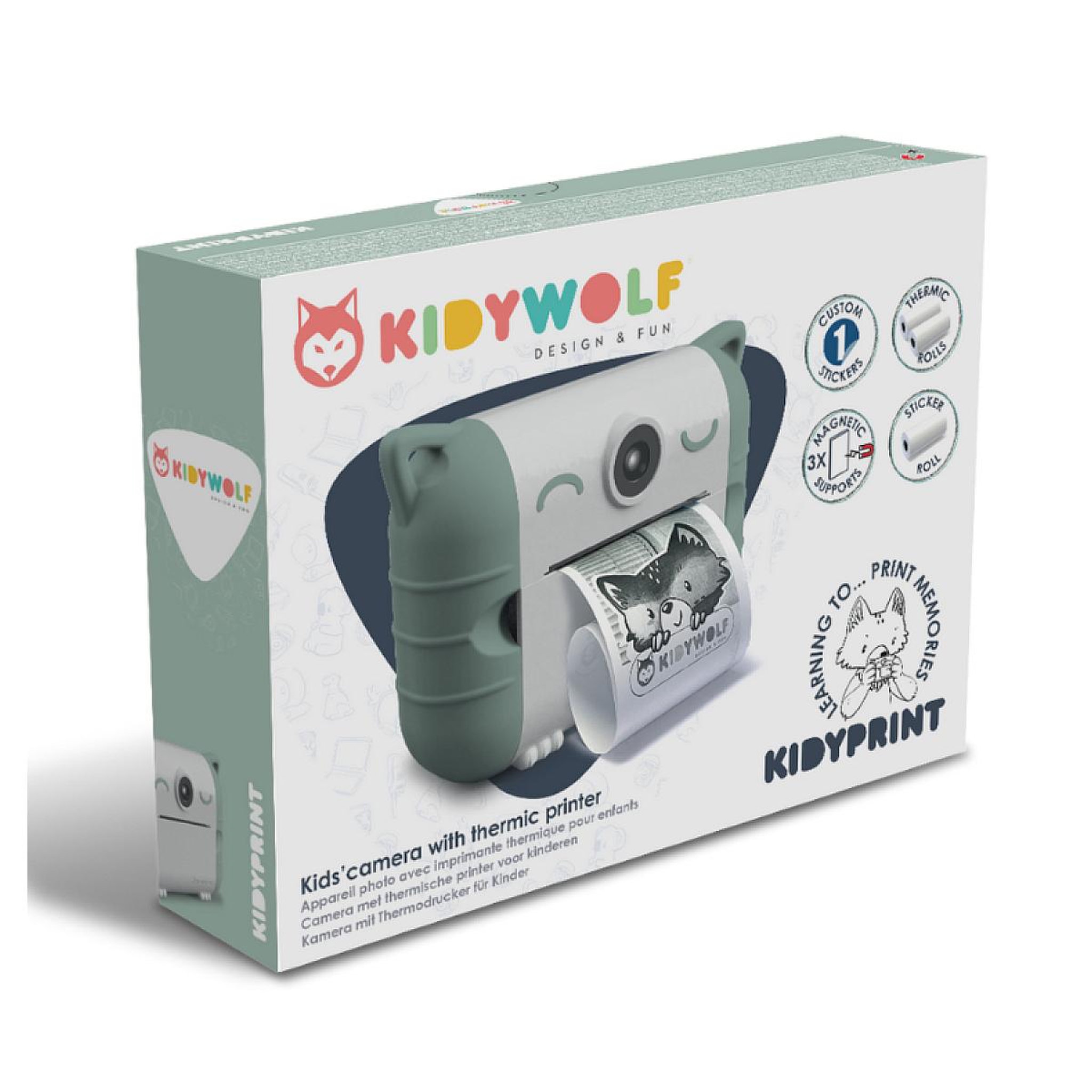 KIDYWOLF KIDYPRINT Appareil photo impression thermique vert