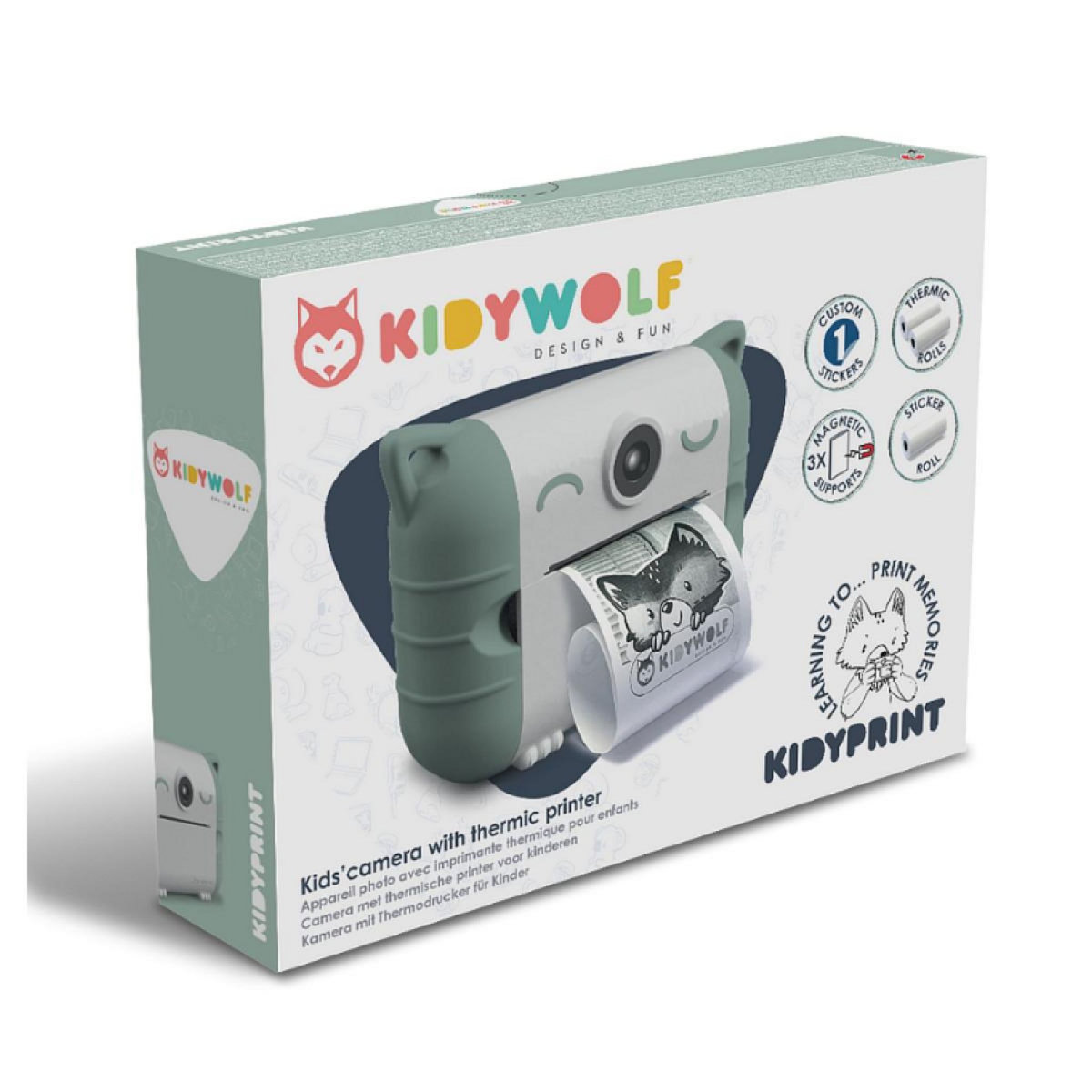 KIDYWOLF KIDYPRINT Appareil photo impression thermique vert