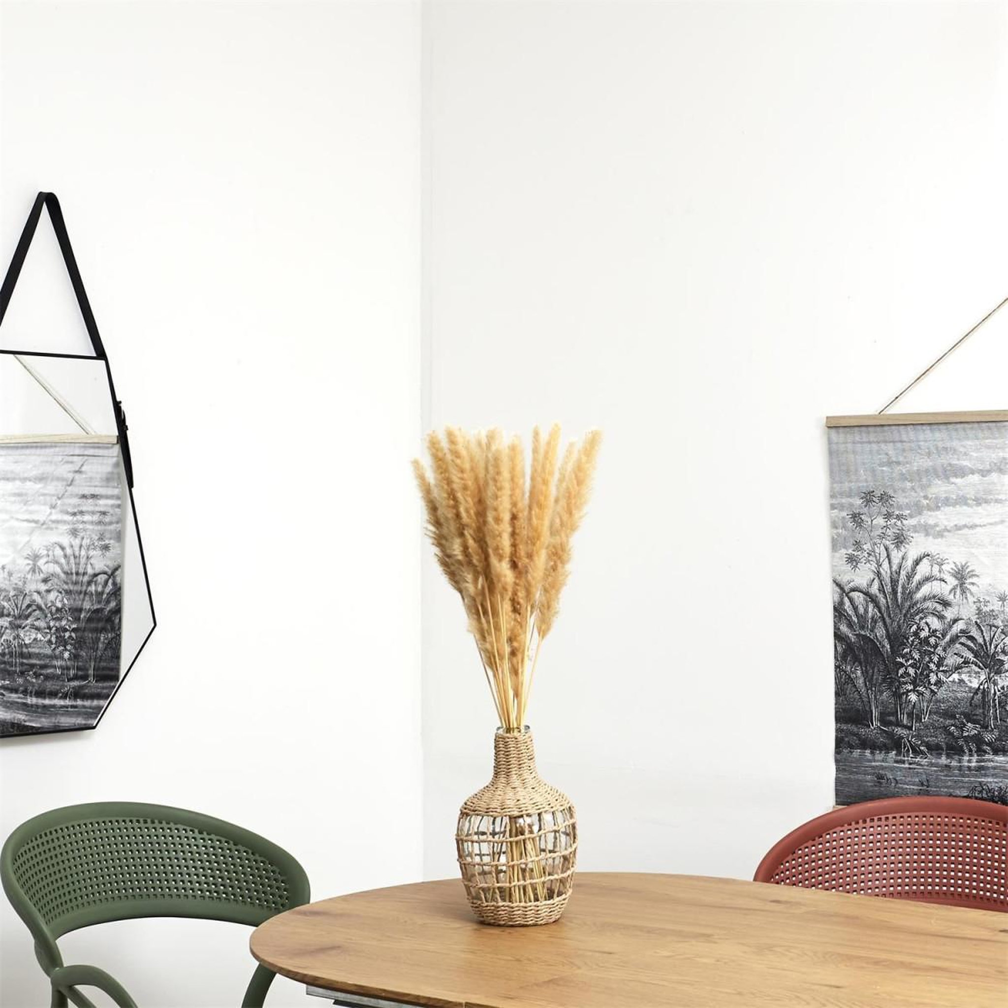 Voir la diapositive 3 : The Home Deco Factory Vase design  dame jeanne tressée  25cm naturel