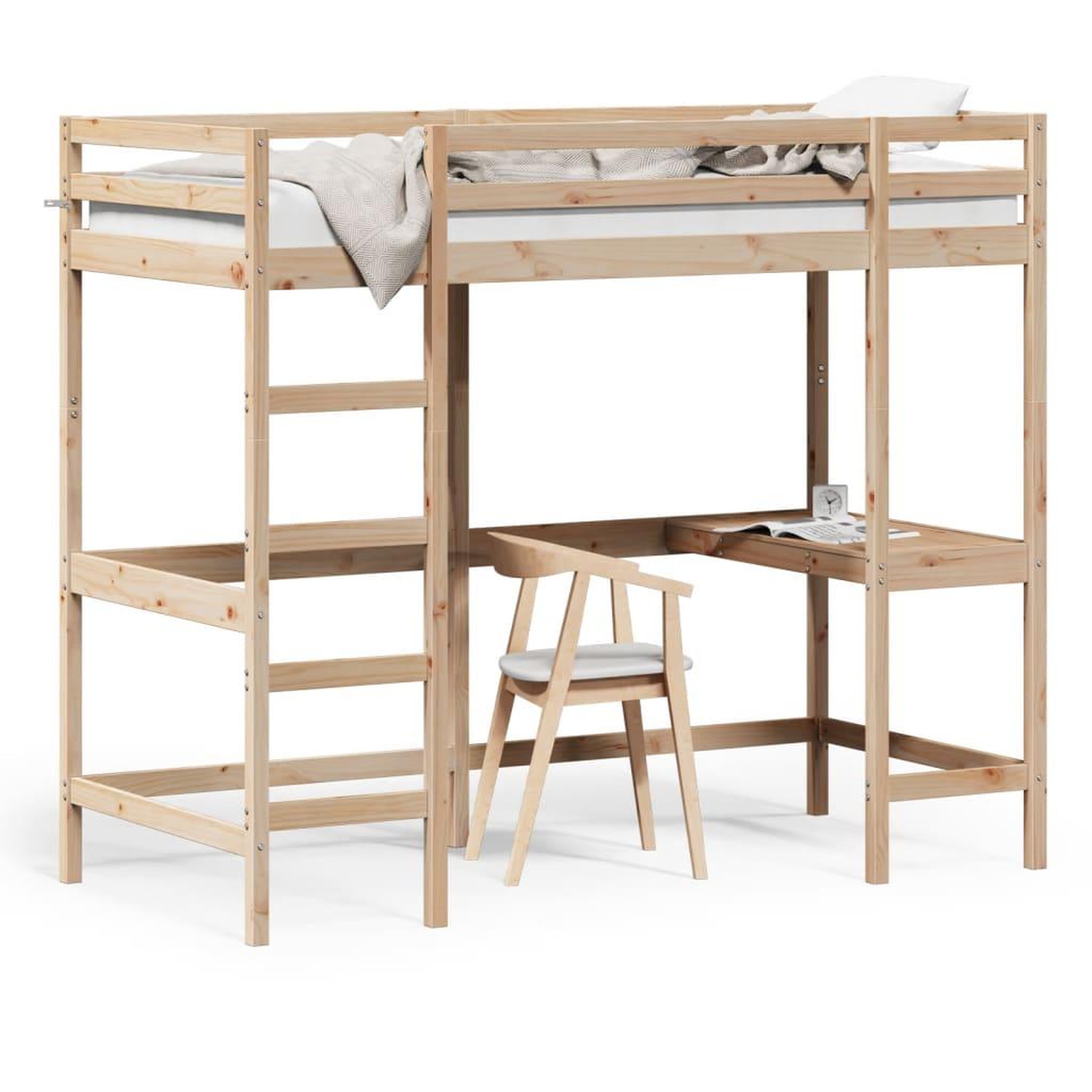Voir la diapositive 2 : VIDAXL Lit superpose sans matelas 100x200 cm bois massif de pin