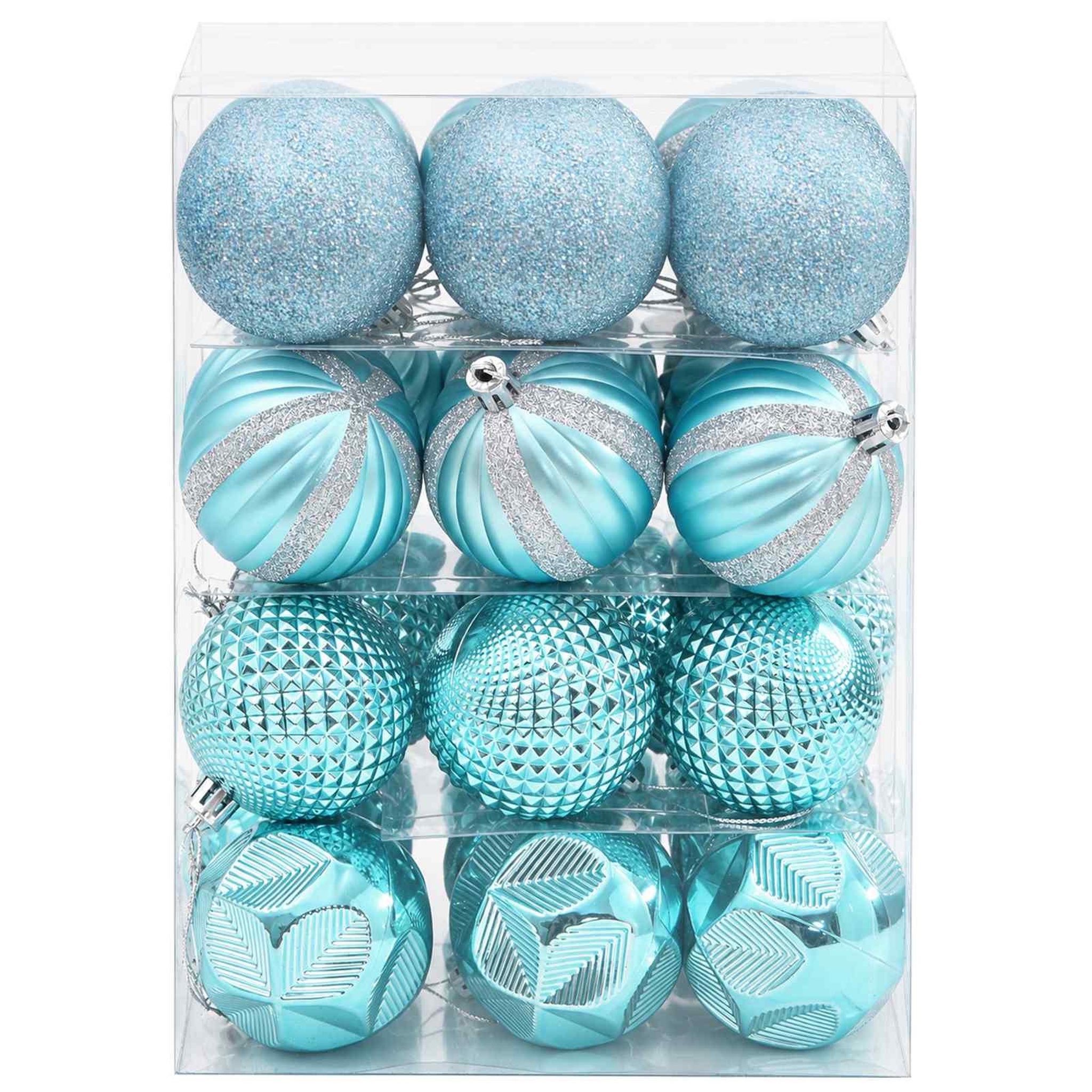 Voir la diapositive 4 : VIDAXL Ensemble de boules de Noël 36 pc Turquoise Diam. 6 cm