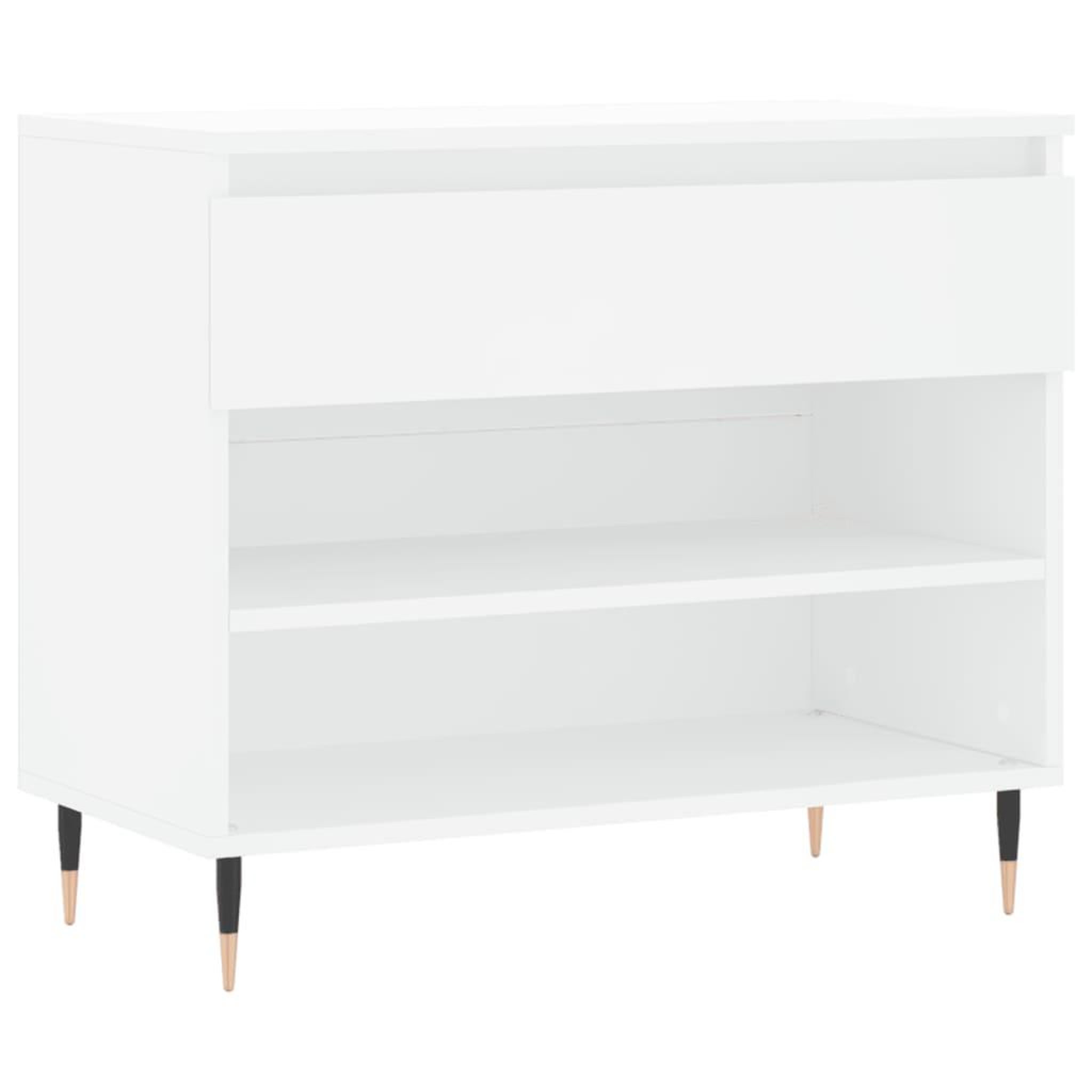 Voir la diapositive 2 : VIDAXL Armoire a chaussures Blanc 70x36x60 cm Bois d'ingenierie