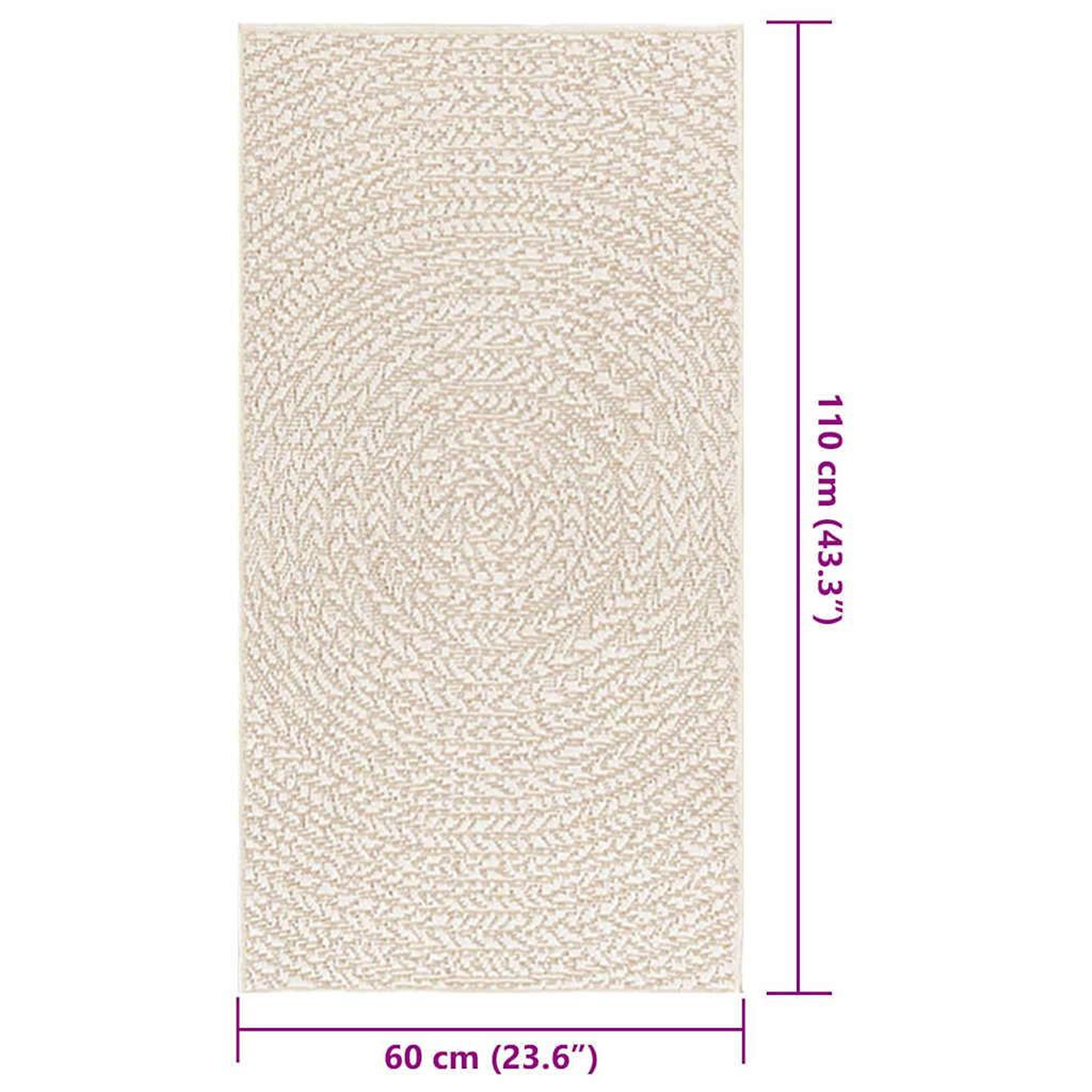 Voir la diapositive 6 : VIDAXL Tapis ZIZUR creme 60x110 cm aspect de jute interieur exterieur