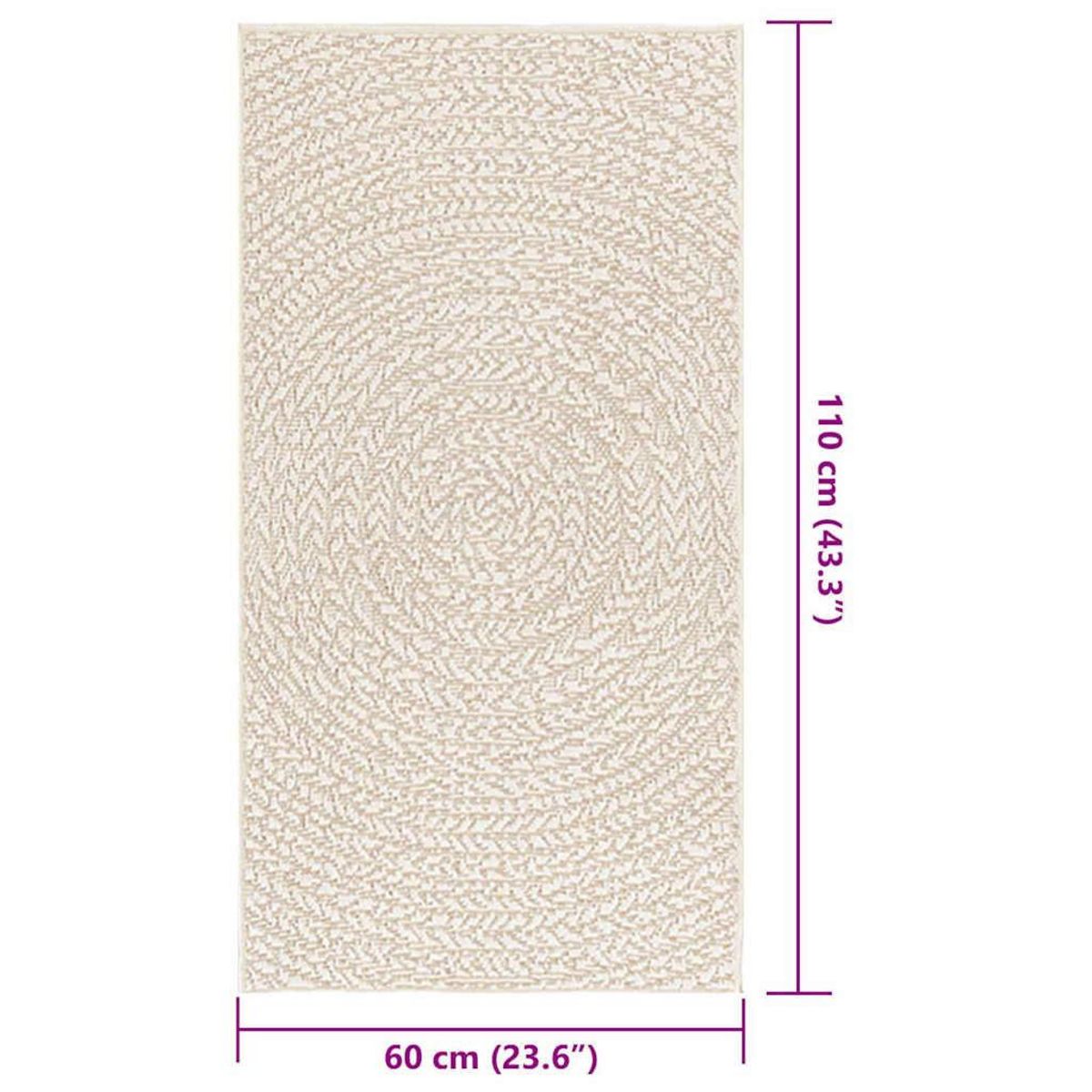 VIDAXL Tapis ZIZUR creme 60x110 cm aspect de jute interieur exterieur