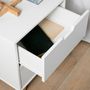 Voir la diapositive 5 : VS VENTA-STOCK Table de Chevet Miranda 2 tiroirs Blanc, MDF laqué en couler Blanc