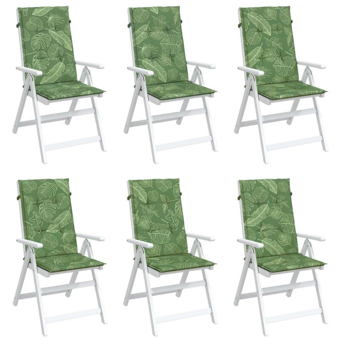 VIDAXL Coussins de chaise a dossier haut lot de 6 modele de feuille