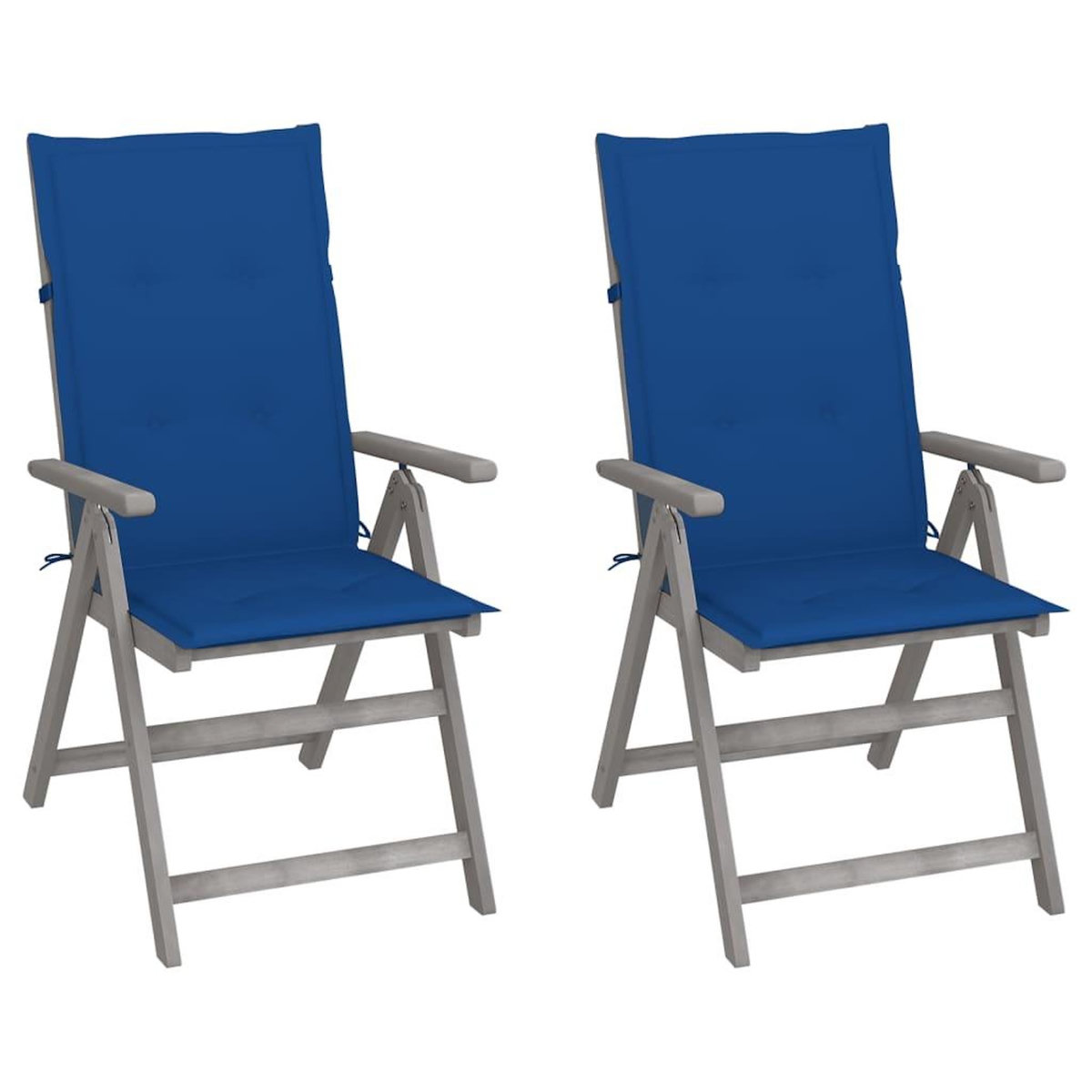 VIDAXL Chaises inclinables de jardin lot de 2 et coussins Bois acacia