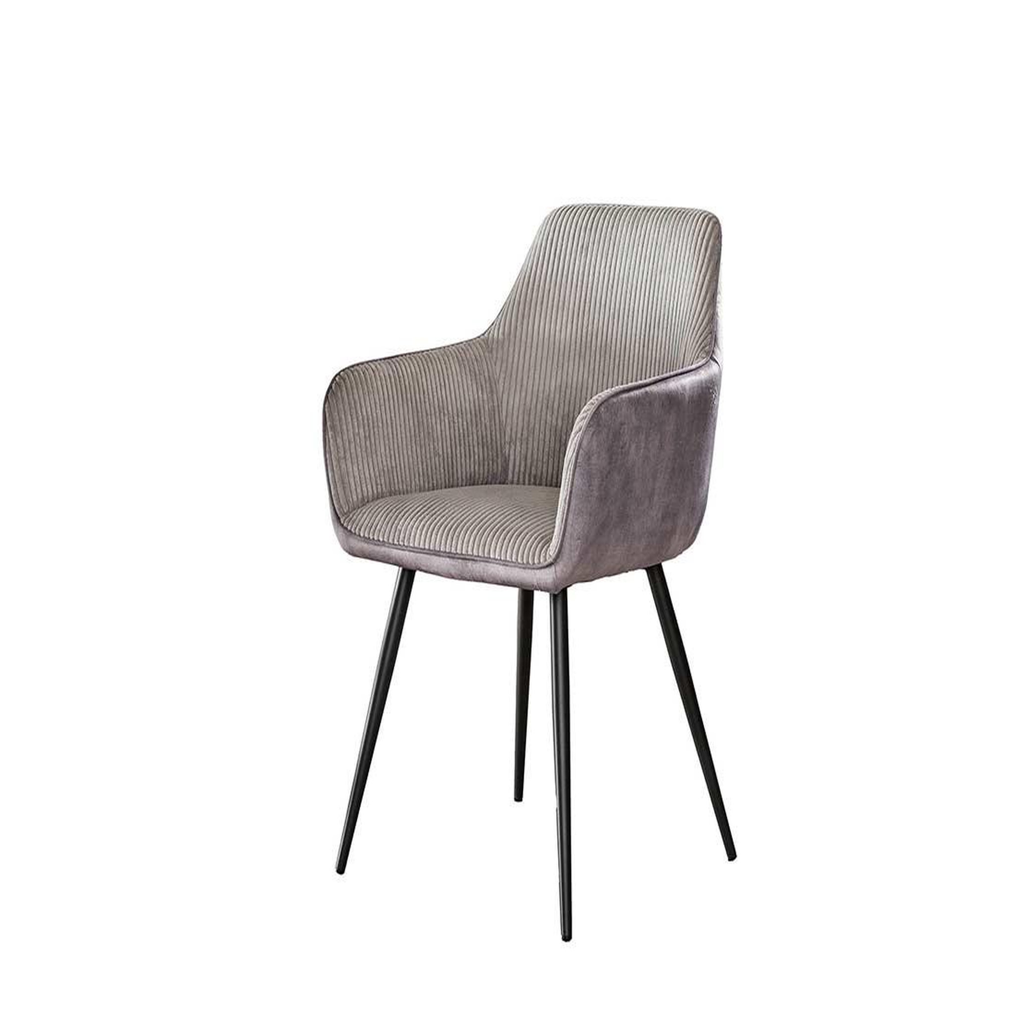 Voir la diapositive 2 : LISA DESIGN Lormi - lot de 2 fauteuils - en velours côtelé et velours - gris