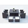 Voir la diapositive 3 : CONCEPT USINE Table et chaise 8 places encastrables alu résine gris-blanc SUNSET