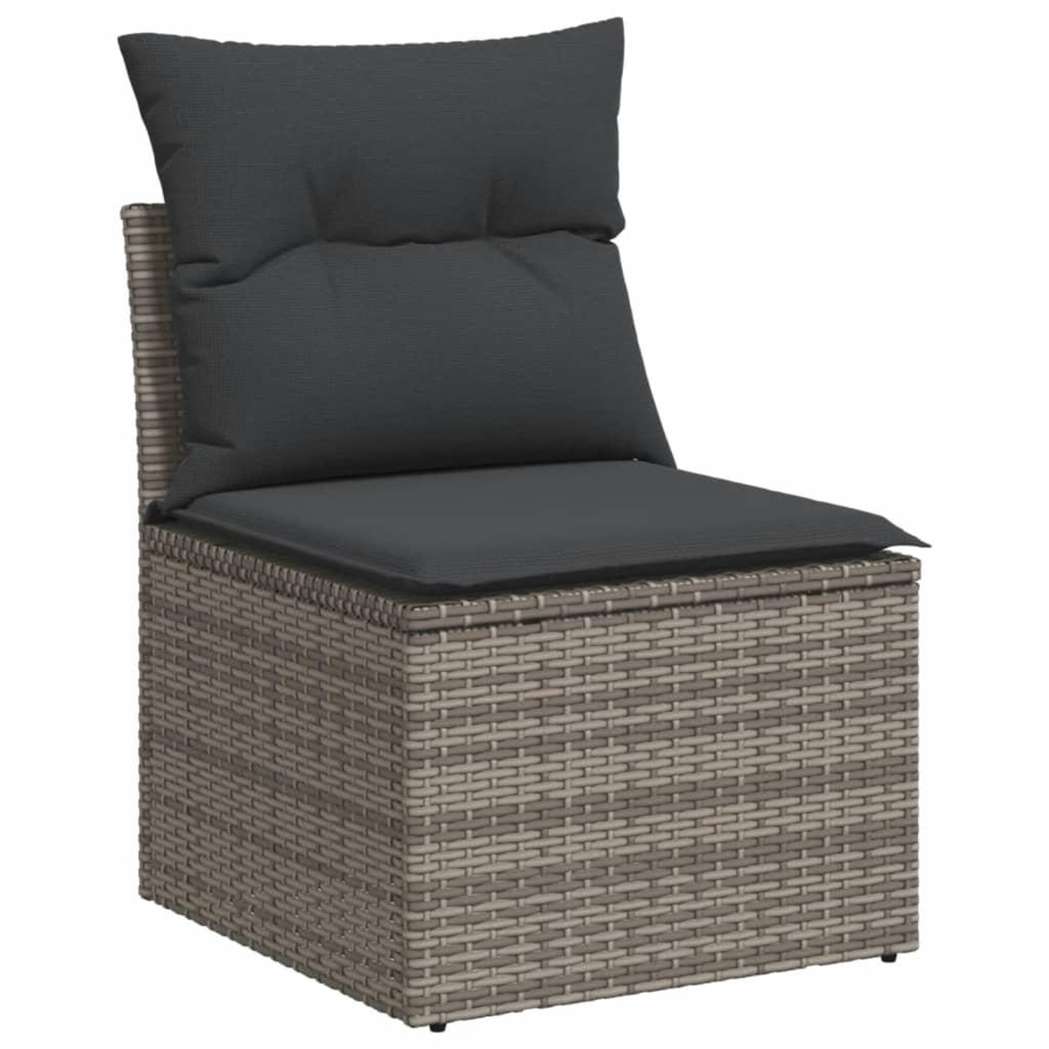 Voir la diapositive 4 : VIDAXL Salon de jardin avec coussins 10 pcs gris resine tressee