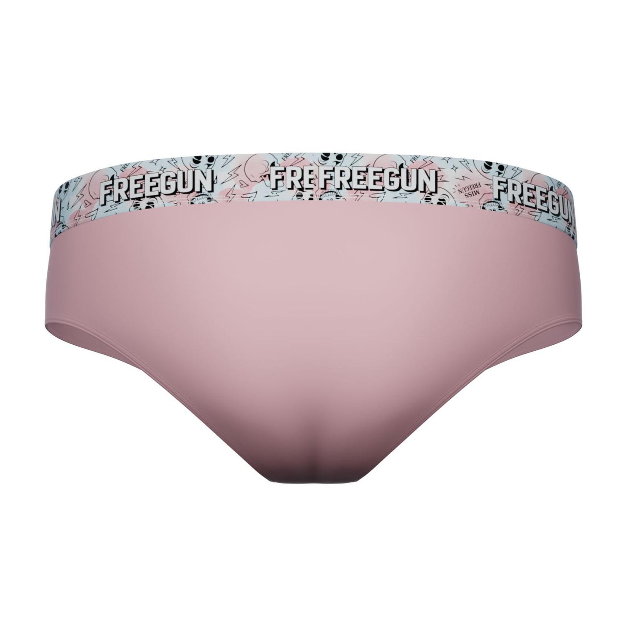 Voir la diapositive 6 : FREEGUN Lot  3 culottes femme en coton uni et ceinture imprimée