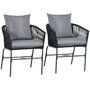Voir la diapositive 1 : OUTSUNNY Lot de 2 fauteuils de jardin métal corde PE avec coussins