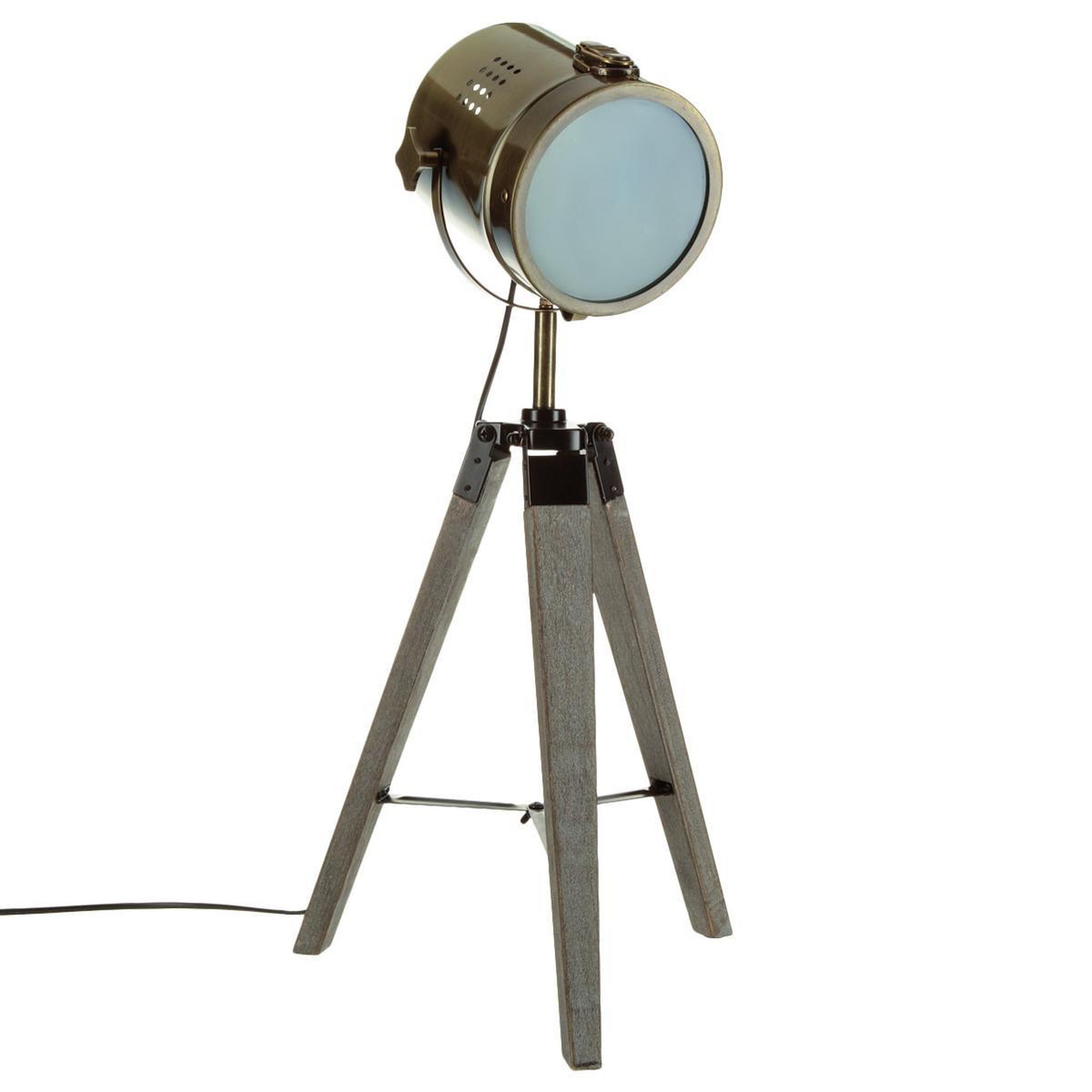 ATMOSPHERA Lampe en métal & bois  ébor  68cm or